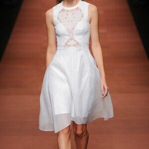 Carven Runway Organdi Dress in White